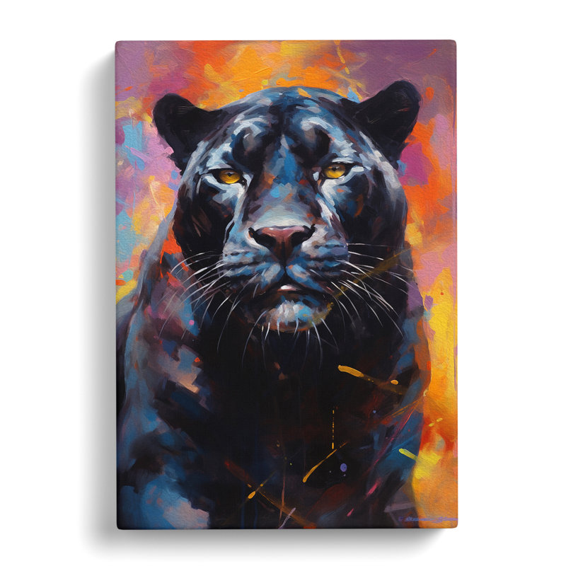 Panther Gestural No.2 - Wrapped Canvas, 76cm H x 50cm W x 3cm D