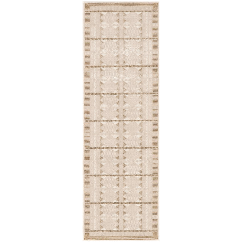 Ebern Designs Reimann Taupe Modern Indoor Rug, Runner 2' x 6'