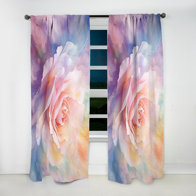 Gromwell Ethereal Pink Rose Hue - Traditional Curtain - Velvet Room Darkening - 1 Panel