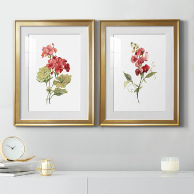 " Scarlet Geranium " 2 - Pieces
