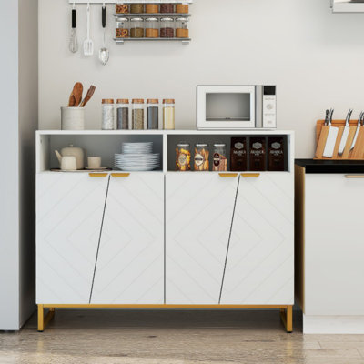 Buffet moderne avec 4 portes et tablettes réglables