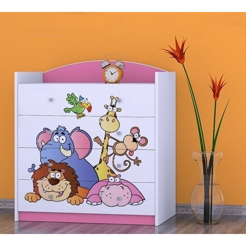 Newlon Kids 4 - Drawer Chest, Pink