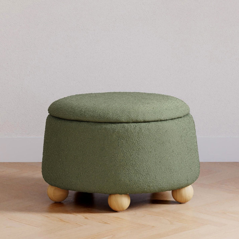 Tuffet Ottoman, Olive Boucle