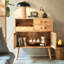 Buffet Mid-Century moderne en bois massif Burlywood