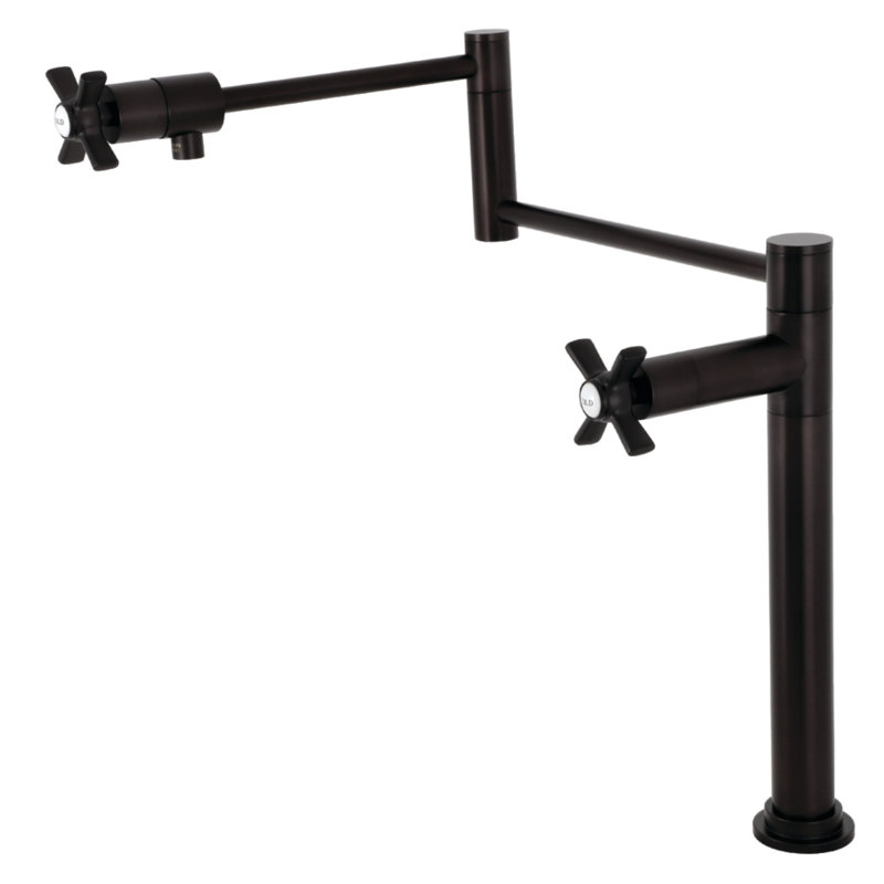 Kingston Brass Millennium Two-Handle 1-Hole Deck Mount Pot Filler Faucet, Oil Rubbed Bronze