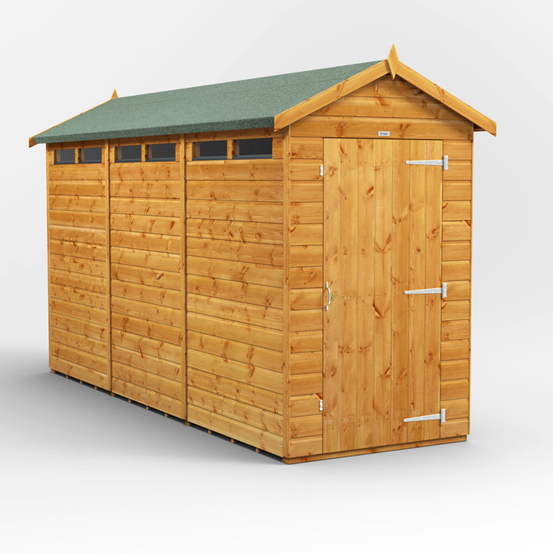 Powersheds 12 x 4ft Timber Tongue & Groove Security Apex Garden Shed