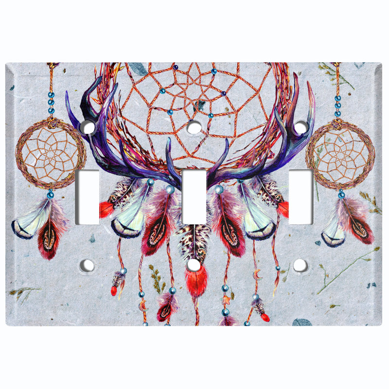 Patterned 3 - Gang Toggle Light Switch Standard Wall Plate