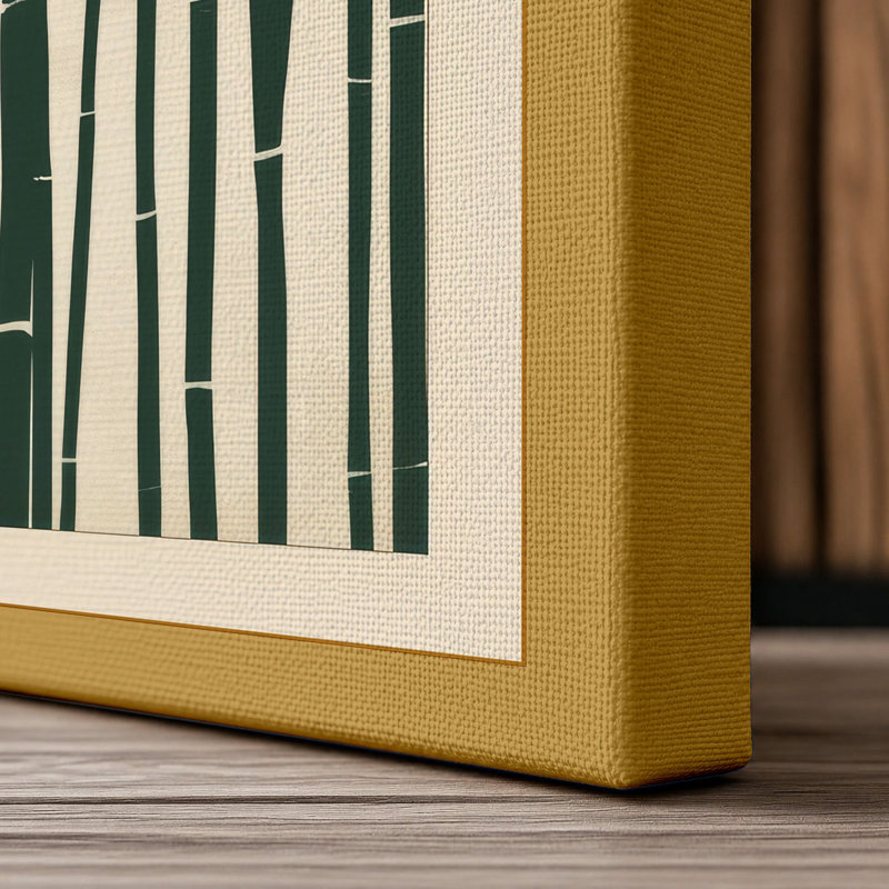 Bamboo Grove Japandi - Wrapped Canvas, 24x16 - 61.0 x 40.6 cm, Ochre Border