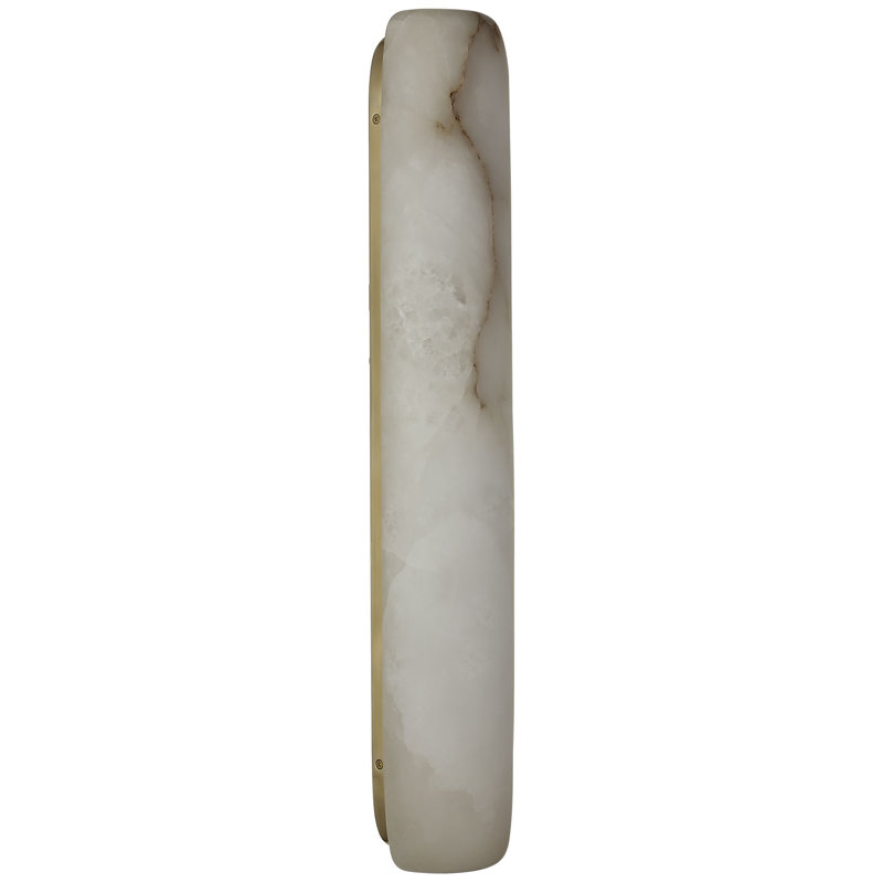 Kelly Wearstler Formosa 26" Linear Sconce, 25.75" H x 4.75" W x 3.25" D, Alabaster/Antique-Burnished Brass, 1600 W