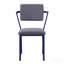 Chaise de bureau rembourrée grise et bleue
