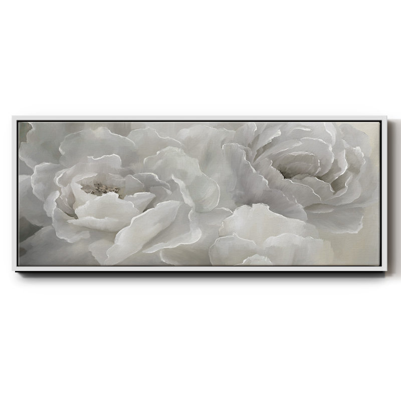Doux pivoine, toile encadrée, H 20 po x l 50 po