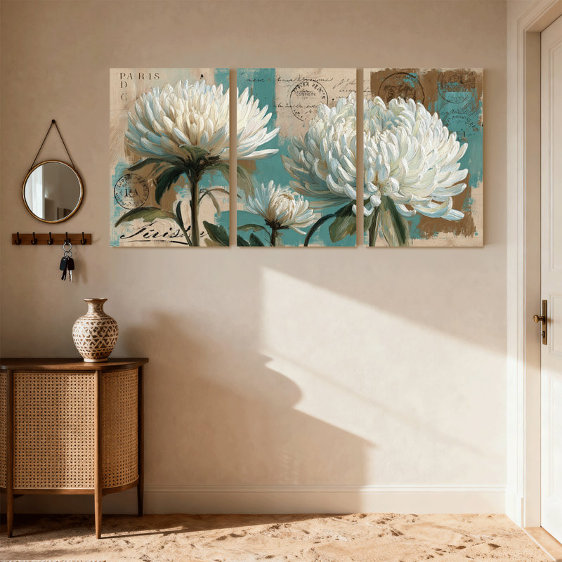 Plantes et fleurs, ensemble de 3 reproductions d'art sur toile, Paris, H 36 po x l 72 po