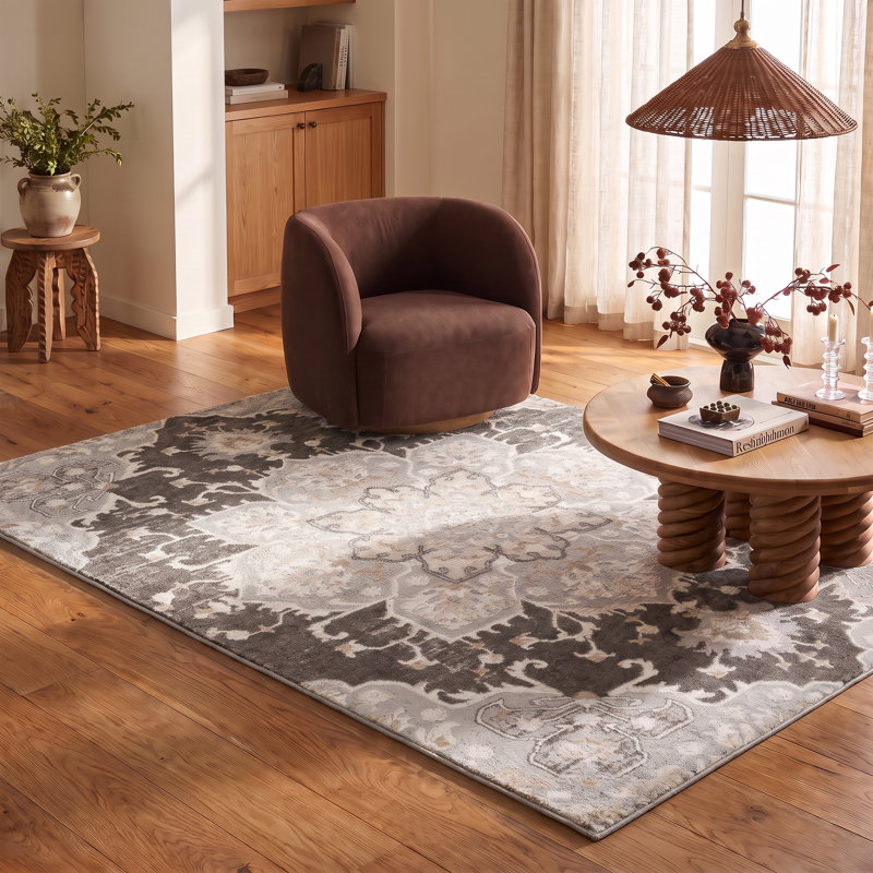 Tapis rectangulaire Kennily avec envers antidérapant, Rectangle 3 pi 11 po x 5 pi 7 po