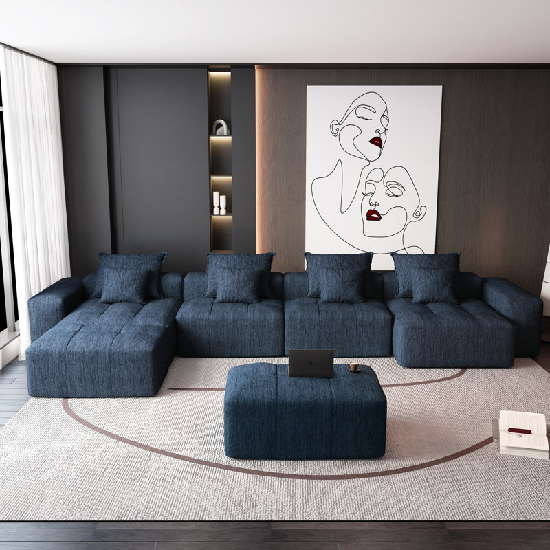 Canapé modulaire surdimensionné Boneless, Bleu