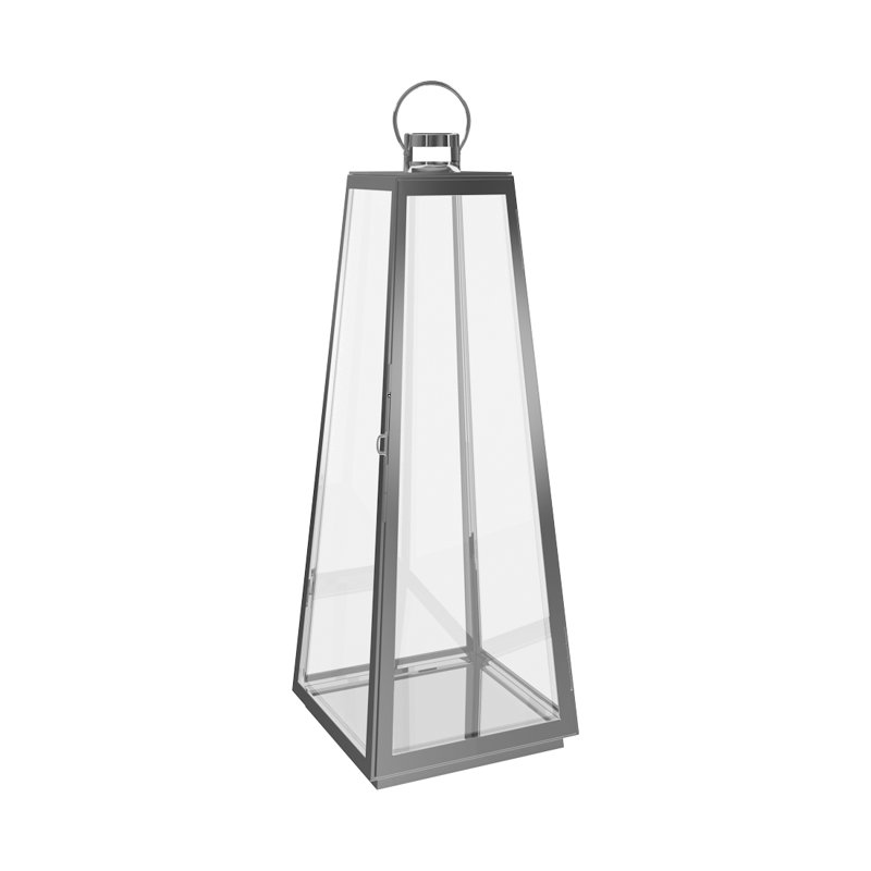 Stainless Steel Tabletop Lantern, 70cm H x 28cm W x 28cm D