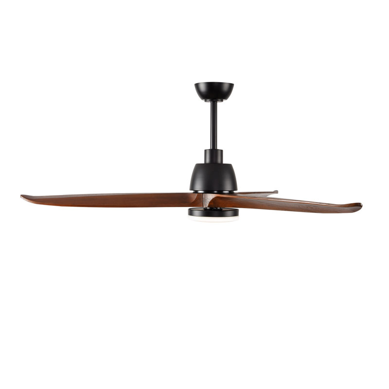Ceiling Fans With Lights, Matte Black, Dark Walnut Wood, 180 RPM