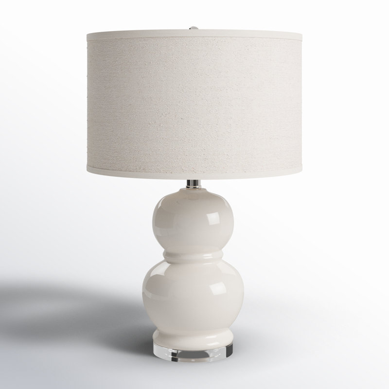 Glass Table Lamp, Cream
