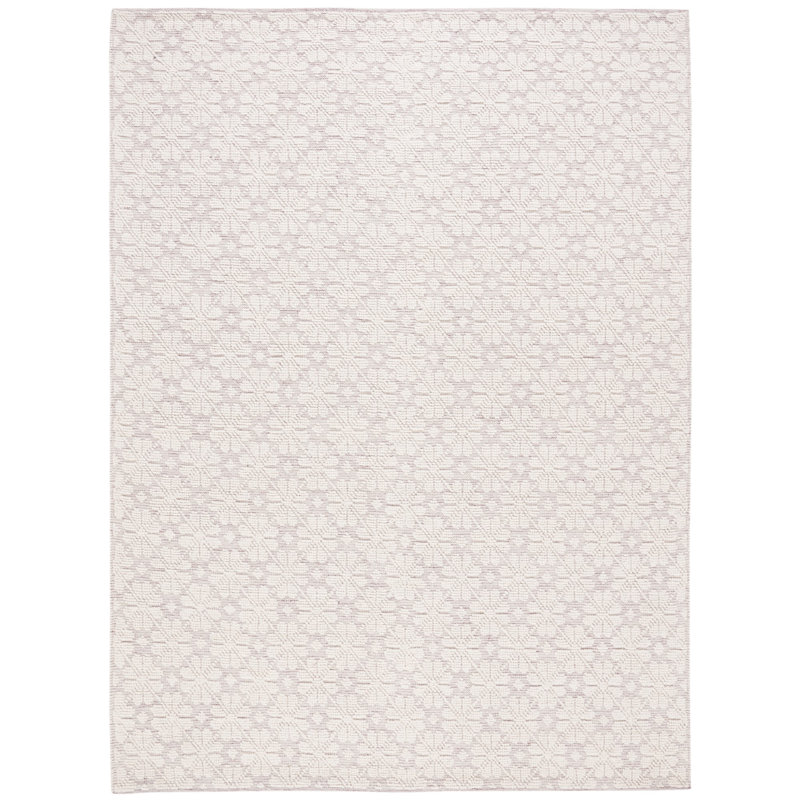 Sharene Floral Handwoven Wool Ivory/Red Area Rug, Rectangle 6' x 9'