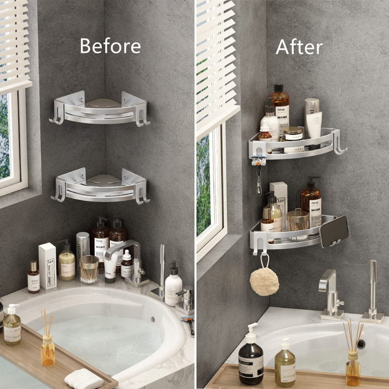 Nelumbo Drill / Screw Shower Shelf