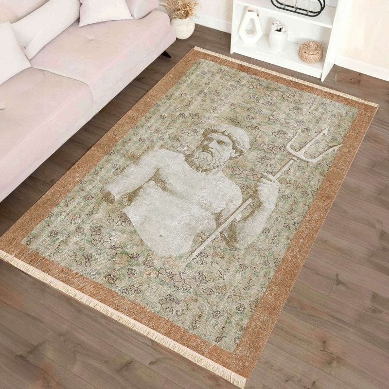 Neptune's Trident Distressed Area Rug