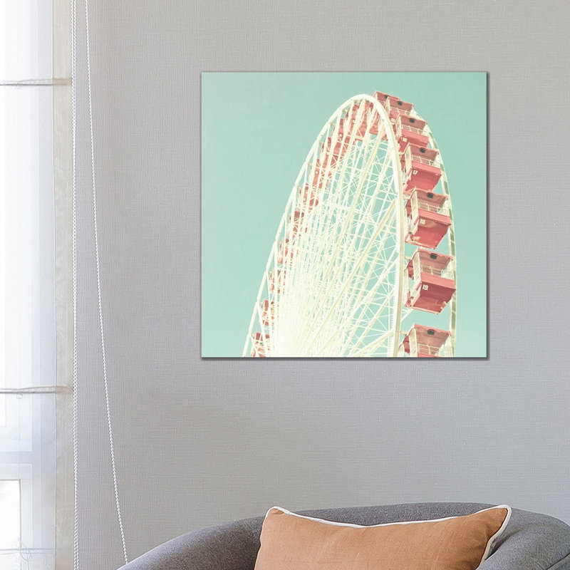 Blush Pink Ferris by Caroline Mint - Wrapped Canvas Print, 66.04 cm H x 66.04 cm W x 1.91 cm D