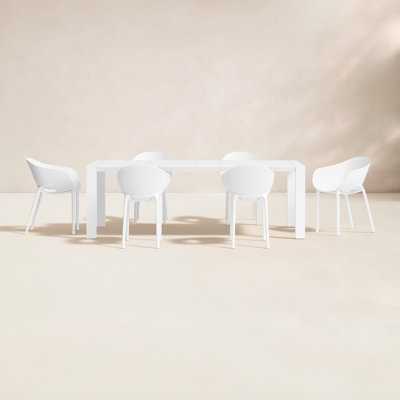 Farrah 86'' Rectangular 6 - Person Outdoor Dining Set