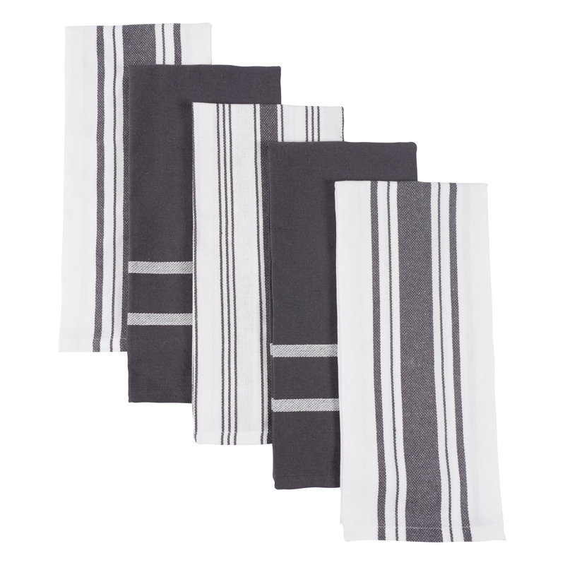 18" W Recycled Cotton Kitchen Towels, Steele Grey