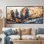 «Blue Bonnets Flowers On A Wood Slide Landscape IV - Blue Bonnets», art mural