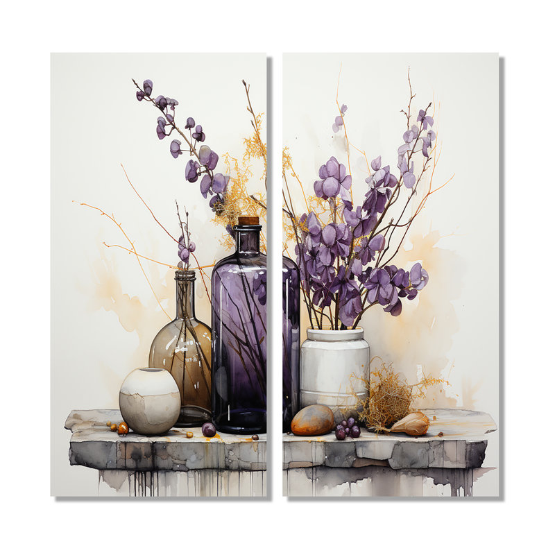 Mauve, beige, minimalisme, équilibre et contraste - art mural moderne, H 32 po x l 32 po, Toile tendue, Ne s’applique pas