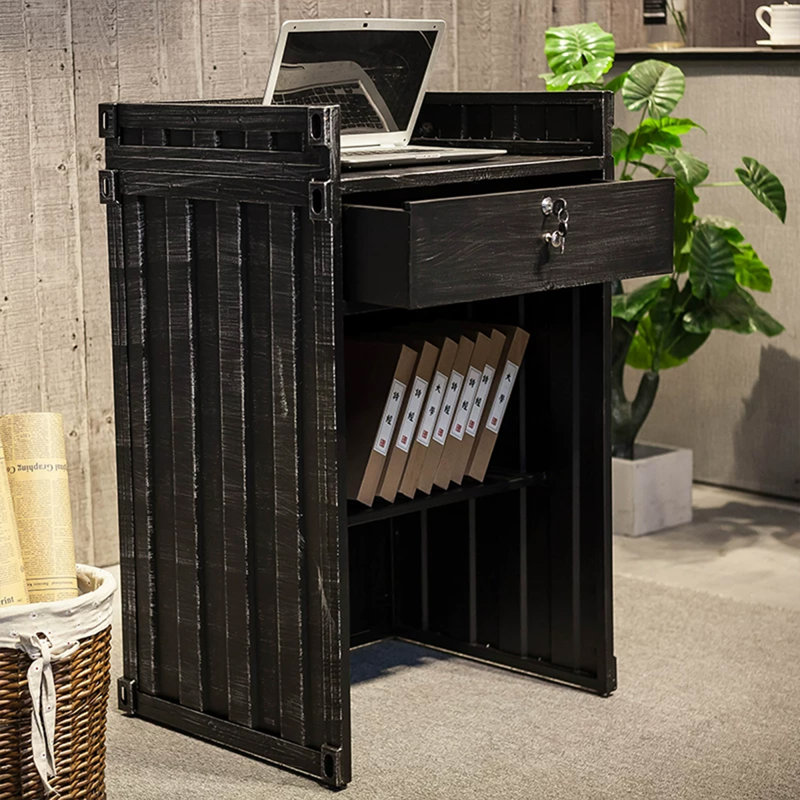 Bureau de réception rectangulaire en fer Retro, 23.62