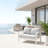 50" All-Weather Aluminum Patio Loveseat With Thick Light Gray Cushions & White Frame-3505690-3505694