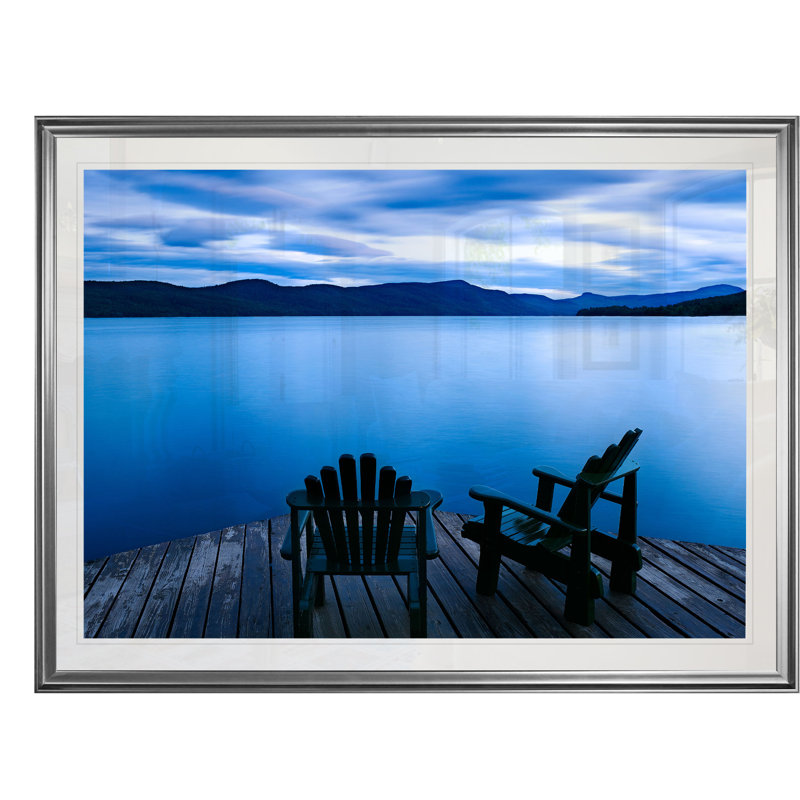 « scene on the water v », reproduction, H 20 po x l 24 po x P 1,5 po, Cadre argenté