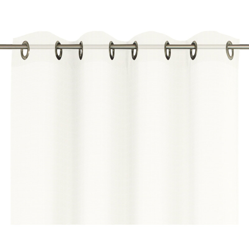 Isbrand Semi Sheer Curtain Single Panel, 600 W x 120 D cm, Champagne/White