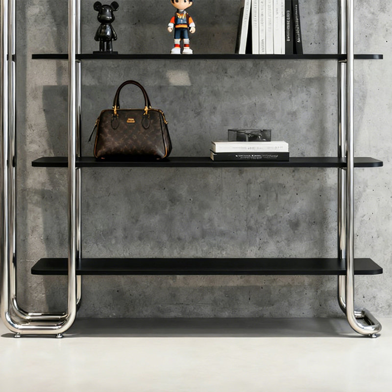 Modern Stainless Steel Display Shelf, 63" H x 47.24" W x 11.81" D