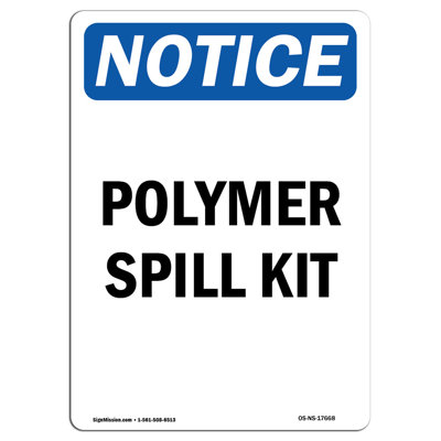 Polymer Spill Kit Sign