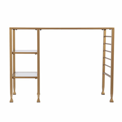 Matt Gold And Glass Writing Desk