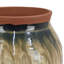 Vase décoratif Hino, texture de peinture dégoulinante, céramique brune de 13 pouces