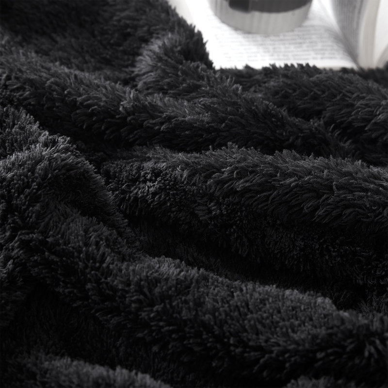 Blanketry Coma Inducer Sherpa Oversized Throw Blanket, Black