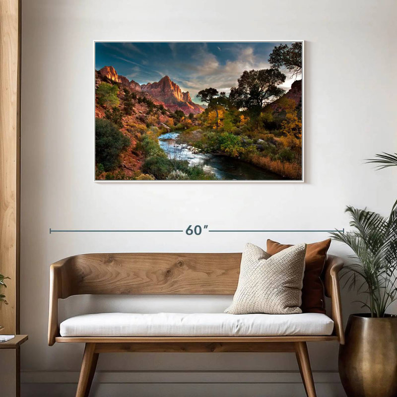 Paysage de Sion, Cadre flottant blanc, 43 po x 29 po