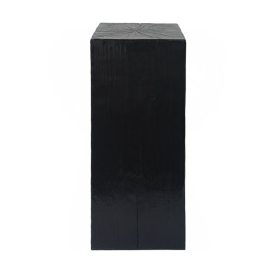 Wood-Look Square-Column MGO End Table, H33.75, Rustic Finish, Indoor Outdoor Use
