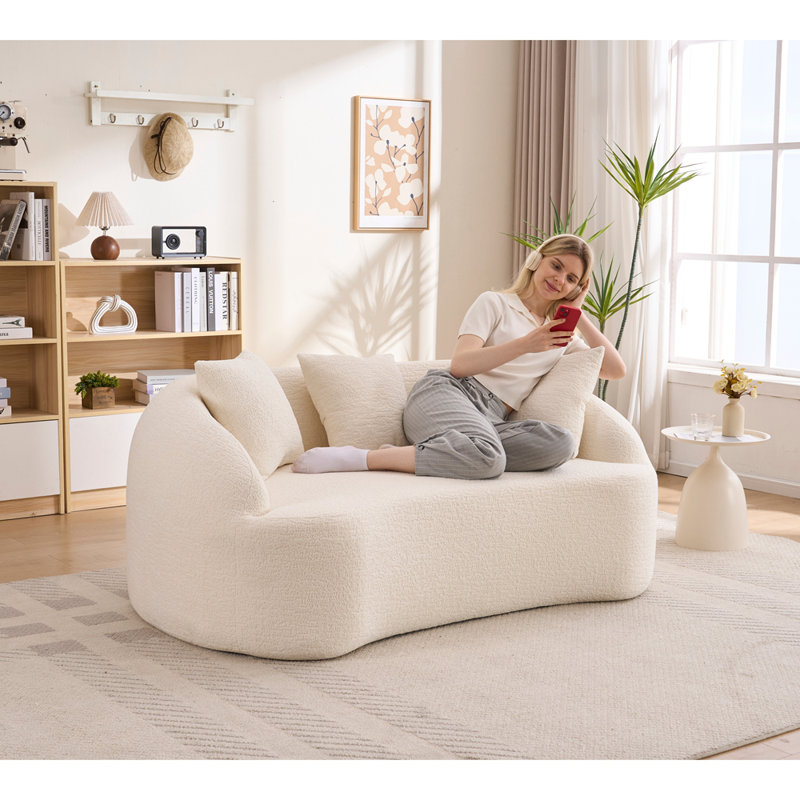 Causeuse Curved, Blanc cassé