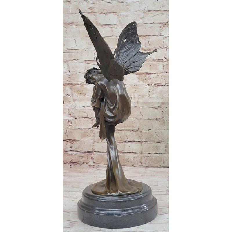 Sculpture statue de fée endormie flottante en bronze 16 po x 7 po