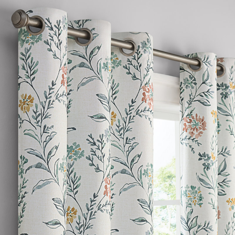 Eclipse Claire Magnitech 100% Blackout Curtain, Grommet Window Curtain Panel, Seamless Magnetic Closure for Bedroom, Living Room or Nursery, 63 in long x 37 in wide, (2 Panels), Multi