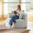 Lozena 2 Pieces - 49" Corduroy Upholstered Barrel Chair, Oversized Round Compression Chaise Lounge, No Assembly Required, Available in 7 Colors-2140640861