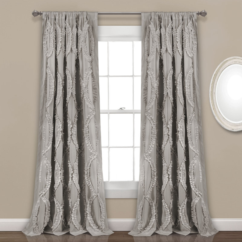 Panneau de rideau simple semi-transparent Avon, l 54 po x L 95 po, Gris clair