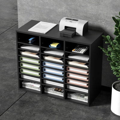 Boîte aux lettres de bureau à compartiments avec tablettes réglables et trieuse de documents 29 x 12 x 24,4 pouces