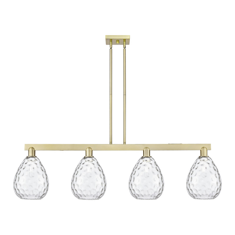 Arcadia - Waverly - 4 Light Stem Hung Island Light, Antique Brass
