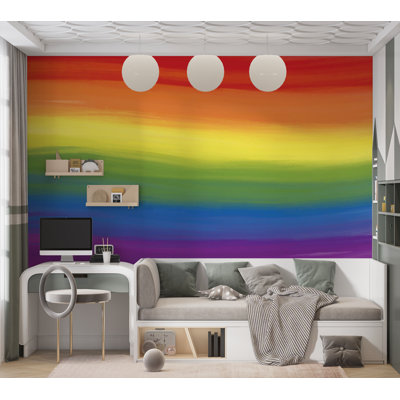 Papier peint de qualité supérieure - Dégradé arc-en-ciel vibrant