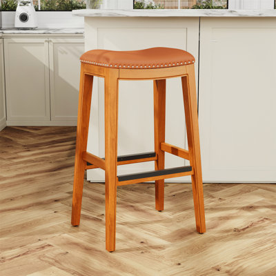 30" Bar Stool with Leather Seat