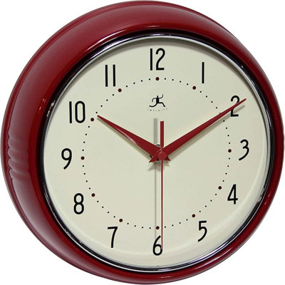Infinity Instruments LTD. Rétro horloge murale de cuisine Mid Century